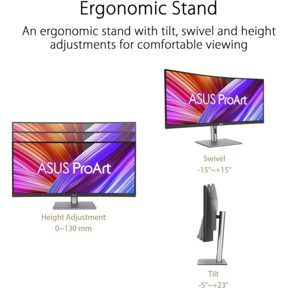 Монітор Asus 34.1" ProArt PA34VCNV 2xHDMI, 2xDP, USB-C, 2xUSB, RJ-45, MM, IPS, 3440x1440, 21:9, sRGB 100%, CURVED, AdaptiveSync, HAS, HDR10