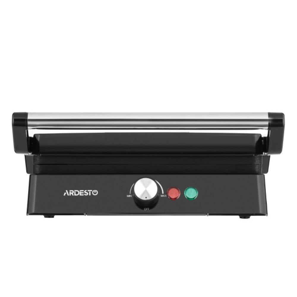 Гриль ARDESTO прижимний 1800Вт, розкриття на 180°, чорно-сріблястий
