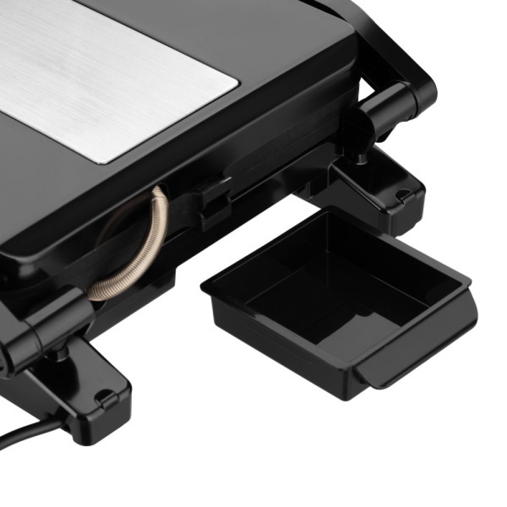 Гриль ARDESTO прижимний 1800Вт, розкриття на 180°, чорно-сріблястий