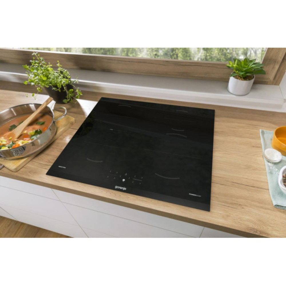 Варильна поверхня Gorenje індукційна, 60см, Bridge, TouchControl, чорний