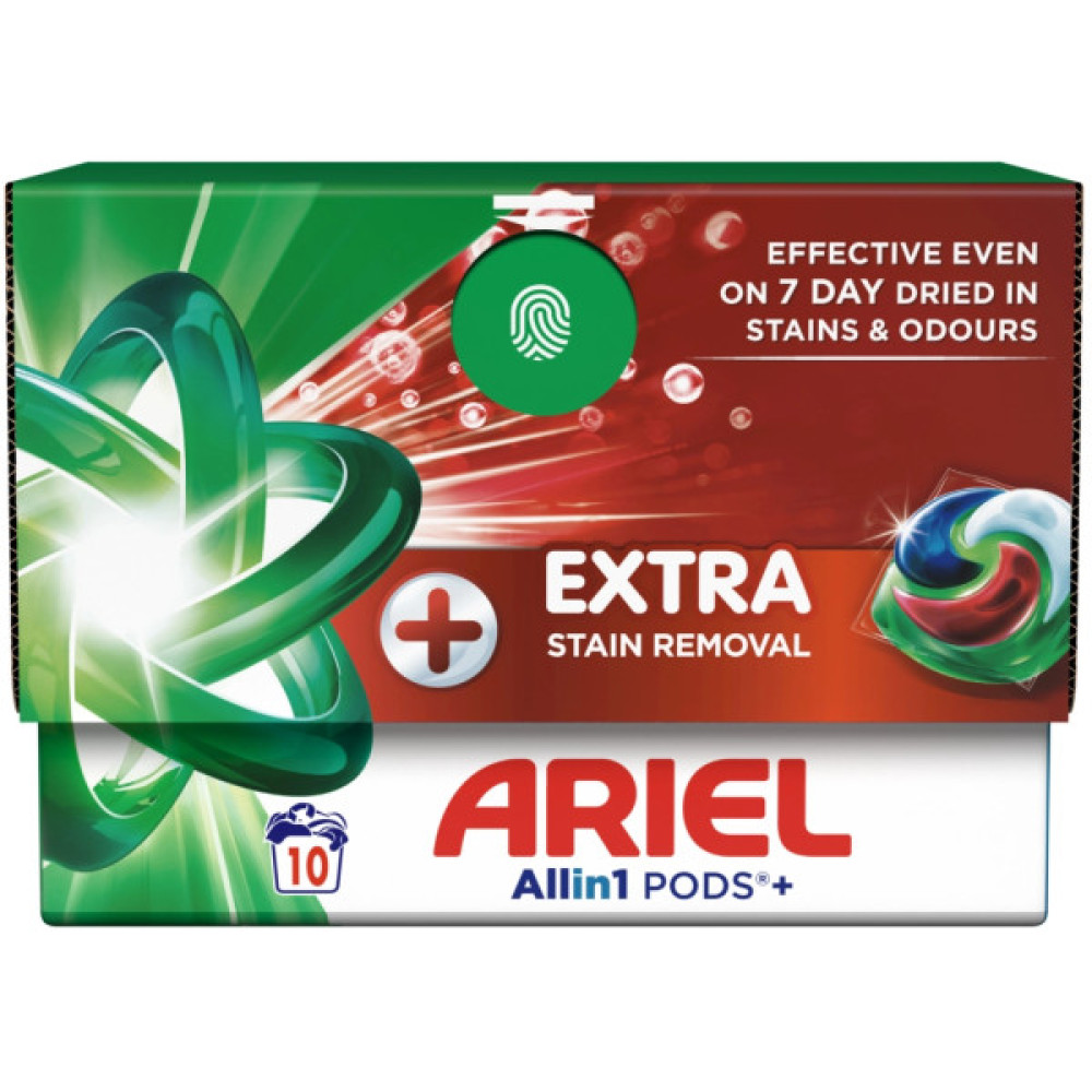 Капсули для прання Ariel Pods+ All-in-1 Extra Stain Removal Екстрасила виведення плям 10 шт. (8700216764704)