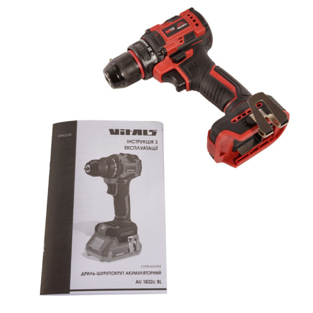 Шуруповерт Vitals Master, AU 1832c BL, 18V, 32Нм, 400·1400об/хв, кейс, 1.6кг, (без АКБ та ЗП) (235329)