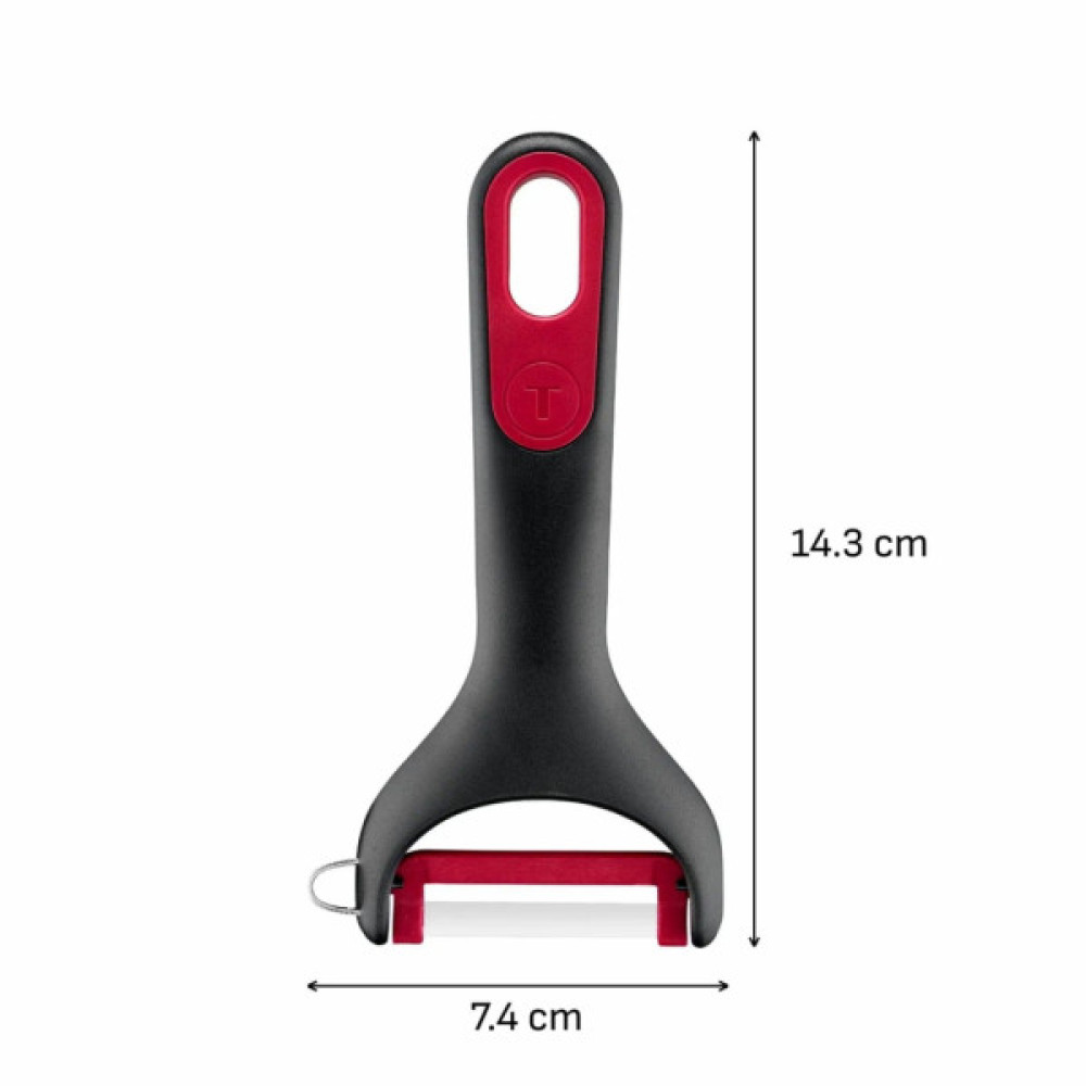 Овочечистка Tefal Ingenio+ горизонтальна 14.3 см червоно-чорний (K1992134)