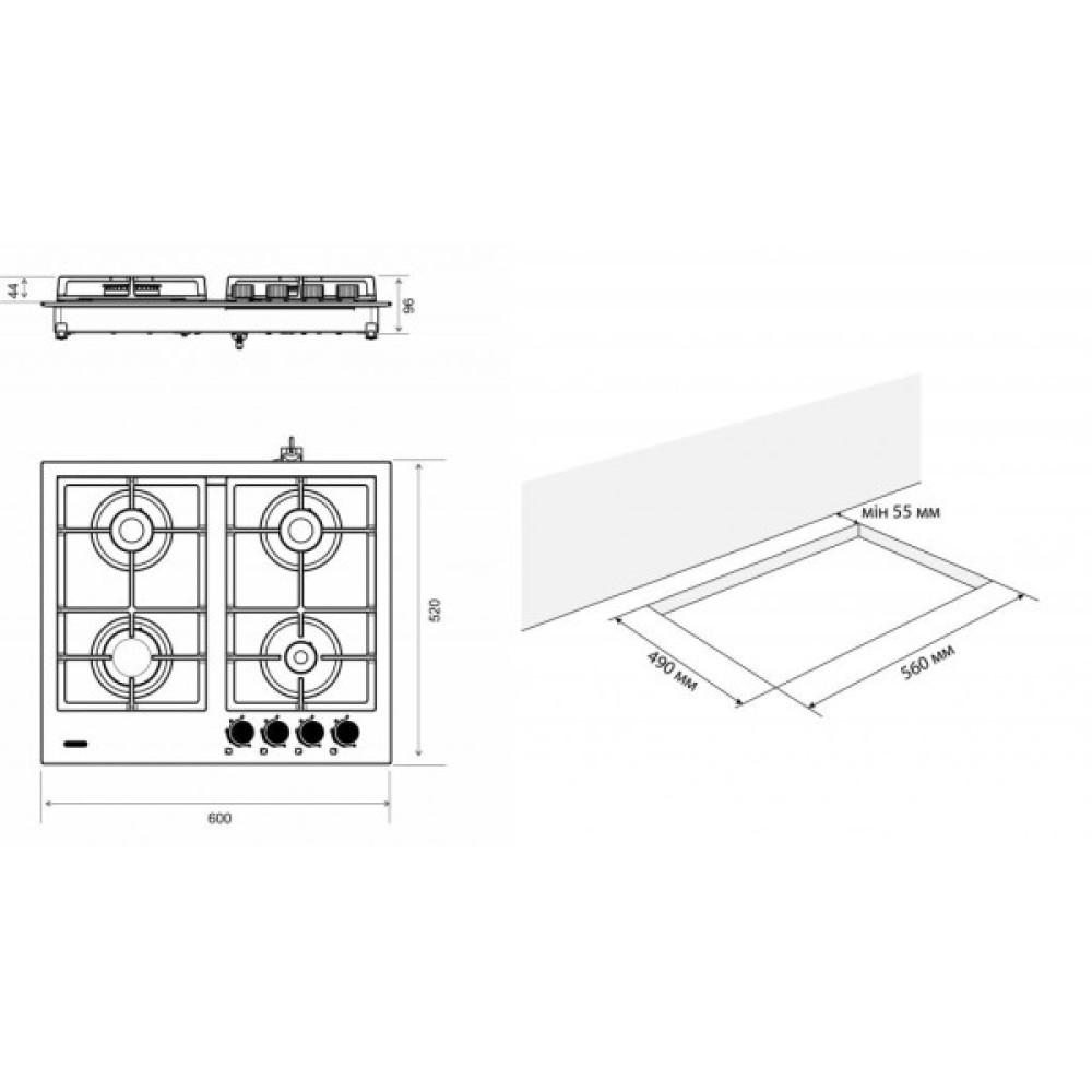Варочна поверхня Eleyus INGA 60 WH CF