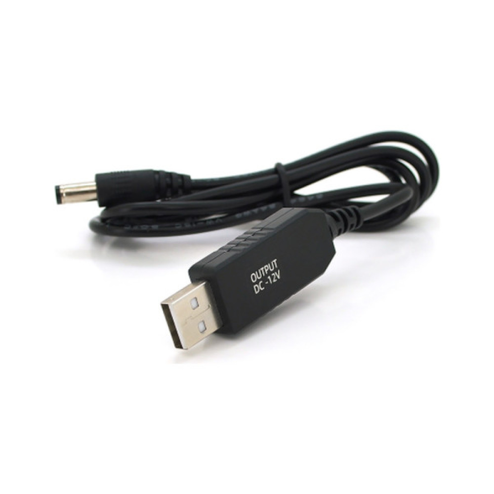 Кабель живлення USB to DC 5.5x2.5mm 12V 1.0m OEM Voltronic (KPFR/5-12)