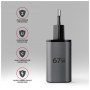 Зарядний пристрій AXAGON 1xUSB-C PD67W + 1xUSB QC4+ PPS display gray (ACU-PQ67D)