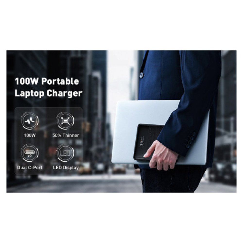 Батарея універсальна Baseus Blade Digital Display 20000mAh PD/100W, Black (PPDGL-01, PPBLD100-S) (PPBL000201 / PPBLD100-X)