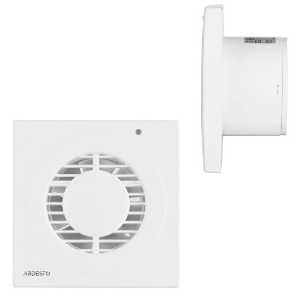 Витяжний вентилятор ARDESTO 15 Вт, 80 м3/г, 2400 об./хв., 33 дБ, білий