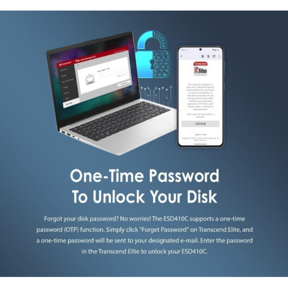 Портативний SSD Transcend 1TB USB 3.2 Gen 2x2 Type-C ESD410C R2000/W2000MB/s