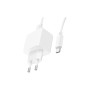 Зарядний пристрій HOCO CS11A USB + cable USB to USB-C white (6942007603614)