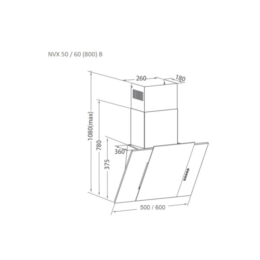 Витяжка кухонна Pyramida NVX 60 (800) B BL