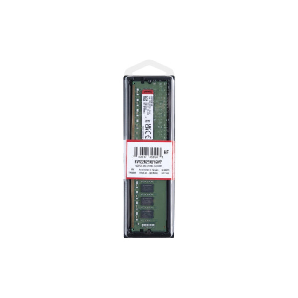 Модуль пам'яті для комп'ютера DDR4 16GB 3200 MHz Kingston (KVR32N22D8/16WP)