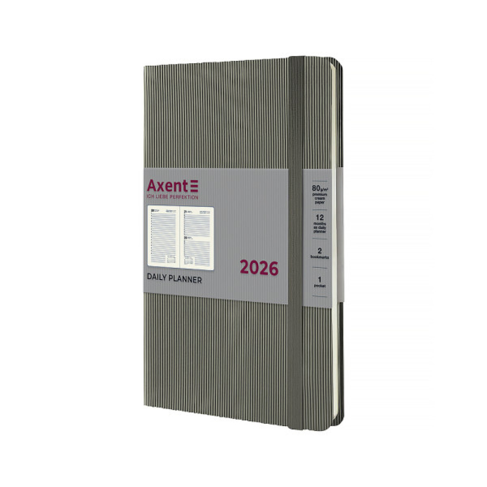 Тижневик Axent датований 2026 Partner Lines, 145х210, сірий (8815-26-03-A)