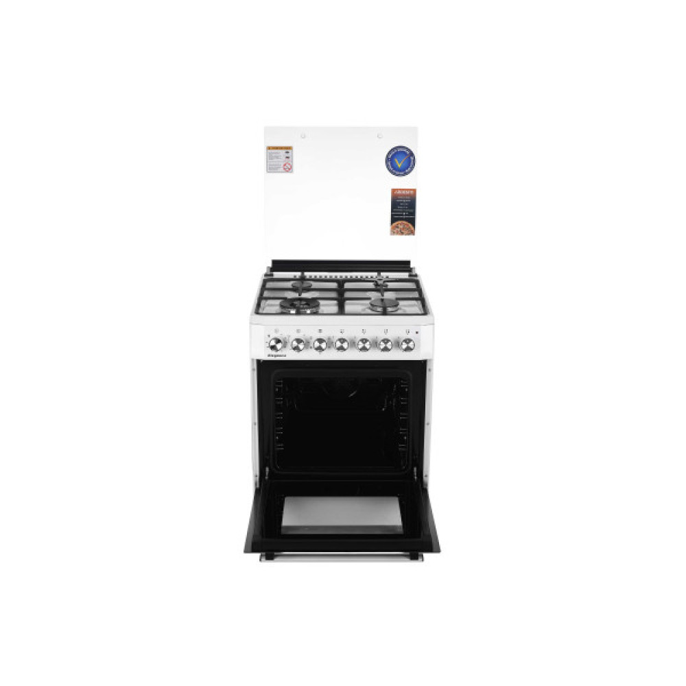 Плита ARDESTO комбі Elegance, 66л, 60x60см, конвекція, чавун, підсвічування, форсунки LPG (підключення газового балона), знімні направляючі, білий