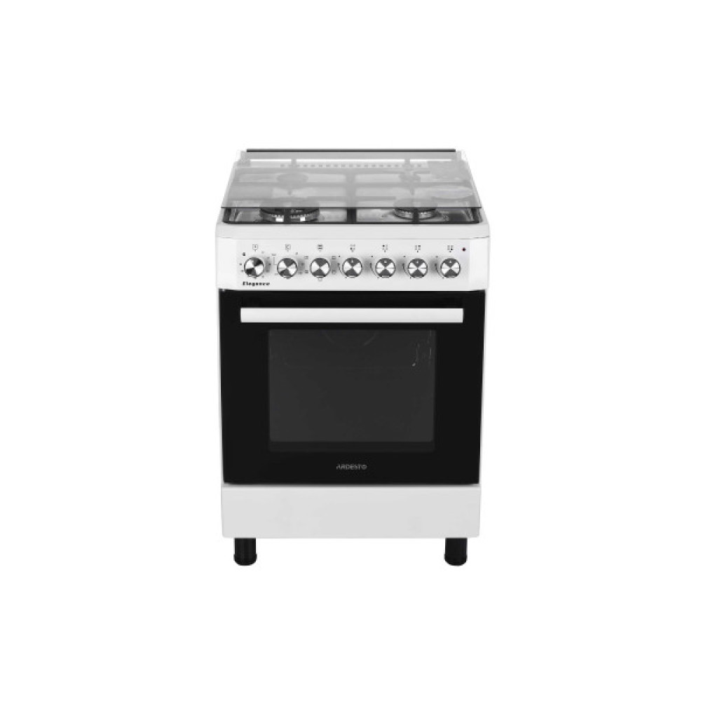 Плита ARDESTO комбі Elegance, 66л, 60x60см, конвекція, чавун, підсвічування, форсунки LPG (підключення газового балона), знімні направляючі, білий