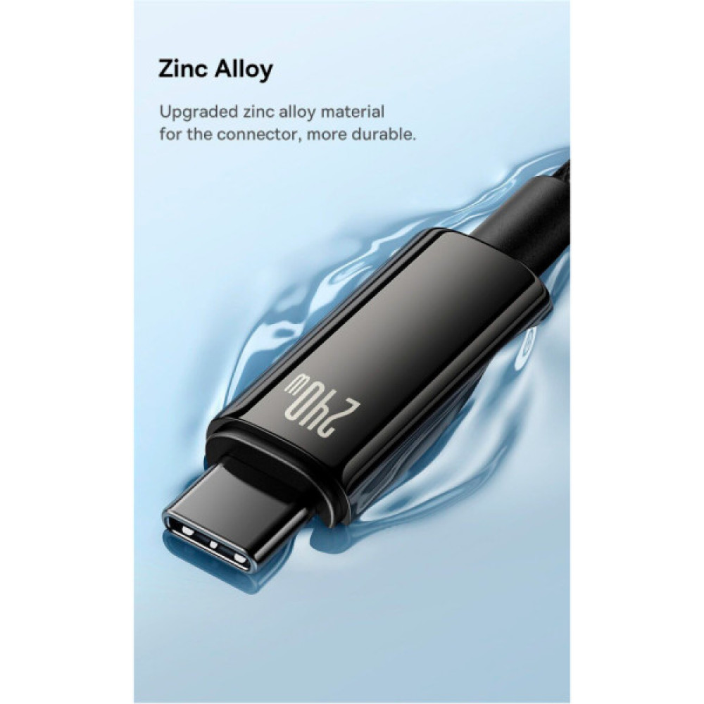 Дата кабель USB-C to USB-C 1.0m 240W Black Baseus (CAWJ040001)