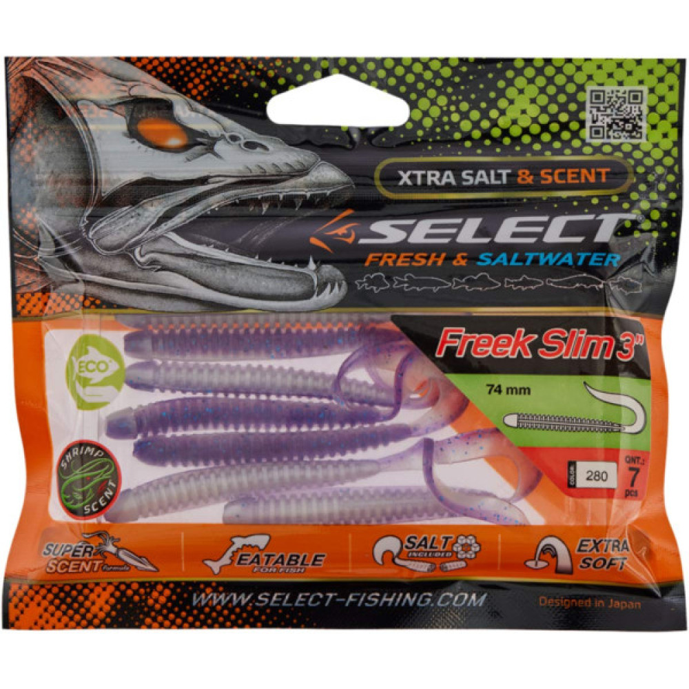 Силікон рибальський Select Freek Slim 3" 280 (7 шт/уп) (1870.72.59)
