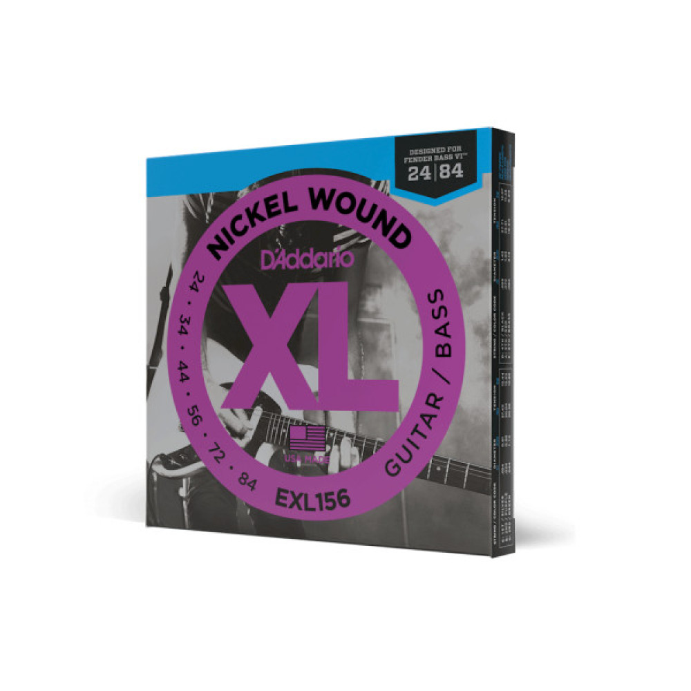 Струни для гітари D'Addario XL Nickel Wound Fender Bass VI (24-84) (EXL156)