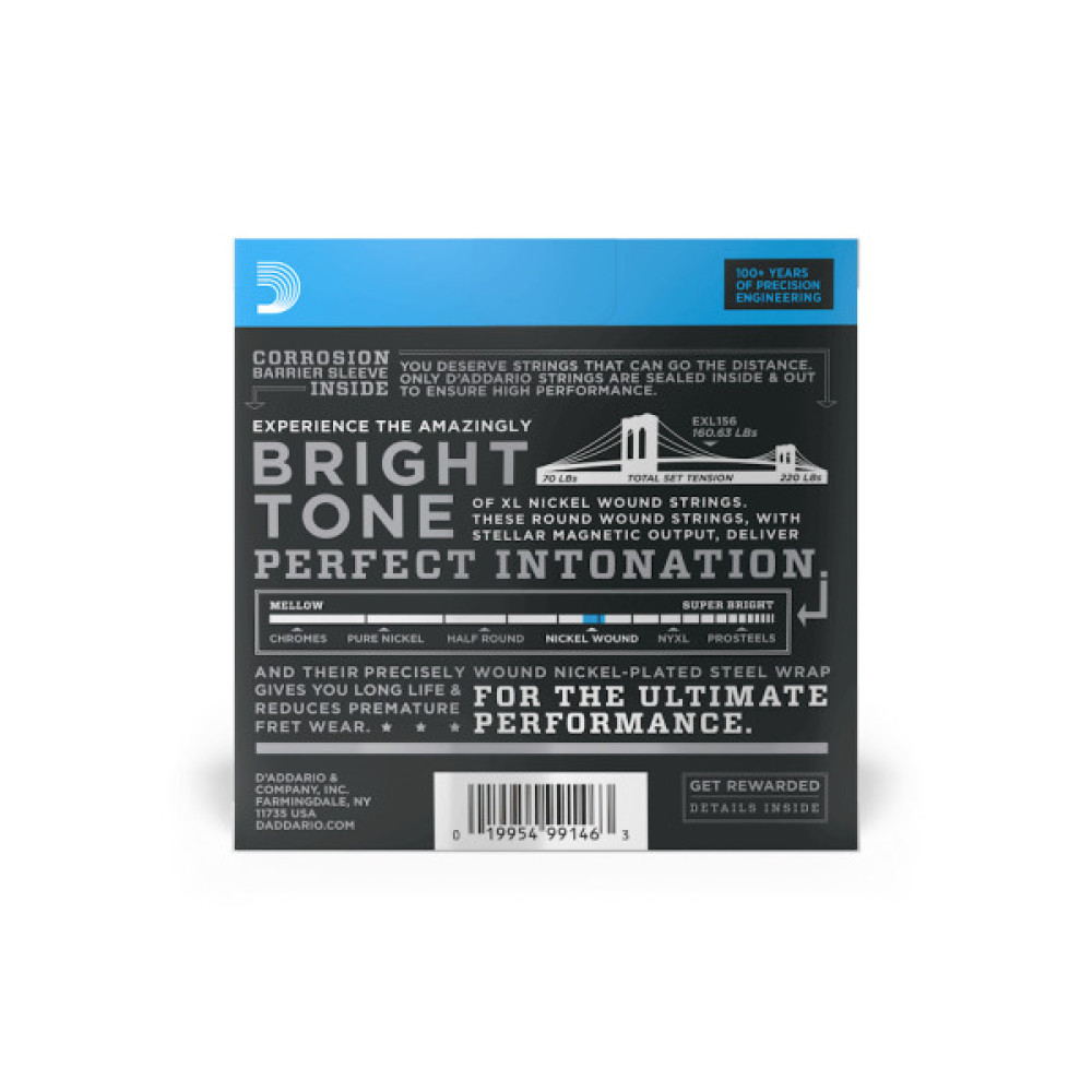 Струни для гітари D'Addario XL Nickel Wound Fender Bass VI (24-84) (EXL156)