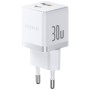 Зарядний пристрій Baseus 1xUSB-C 30W + 1xUSB white (P1011160A213-00) Зарядний пристрій Baseus 1xUSB-C 30W + 1xUSB white (P1011160A213-00)