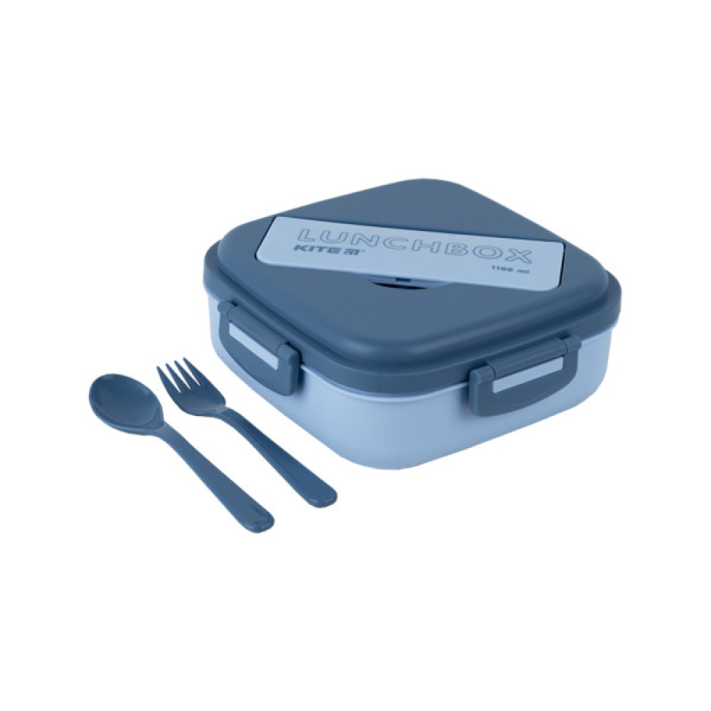 Ланч-бокс дитячий Kite з розділювачем 1100 мл, блакитний (K23-186-2)