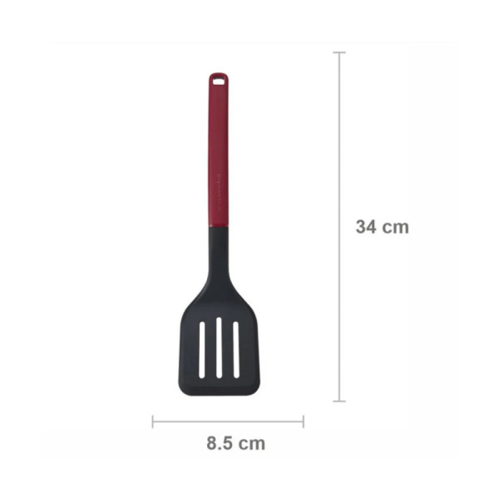 Лопатка кухонна KitchenAid Classic з прорізами 34 см червоний (KHA002OHEREG)