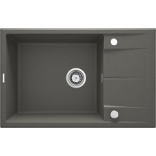 Мийка кухонна Deante Eridan, граніт, прямокут., з крилом, 780х500х210мм, чаша - 1, накладна, антрацит