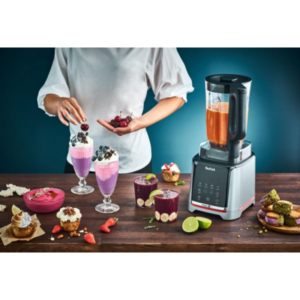 Блендер Tefal стаціонарний InfinyMix + 1600Вт, чаша-1750мл, стакан 600мл, сріблясто-чорний