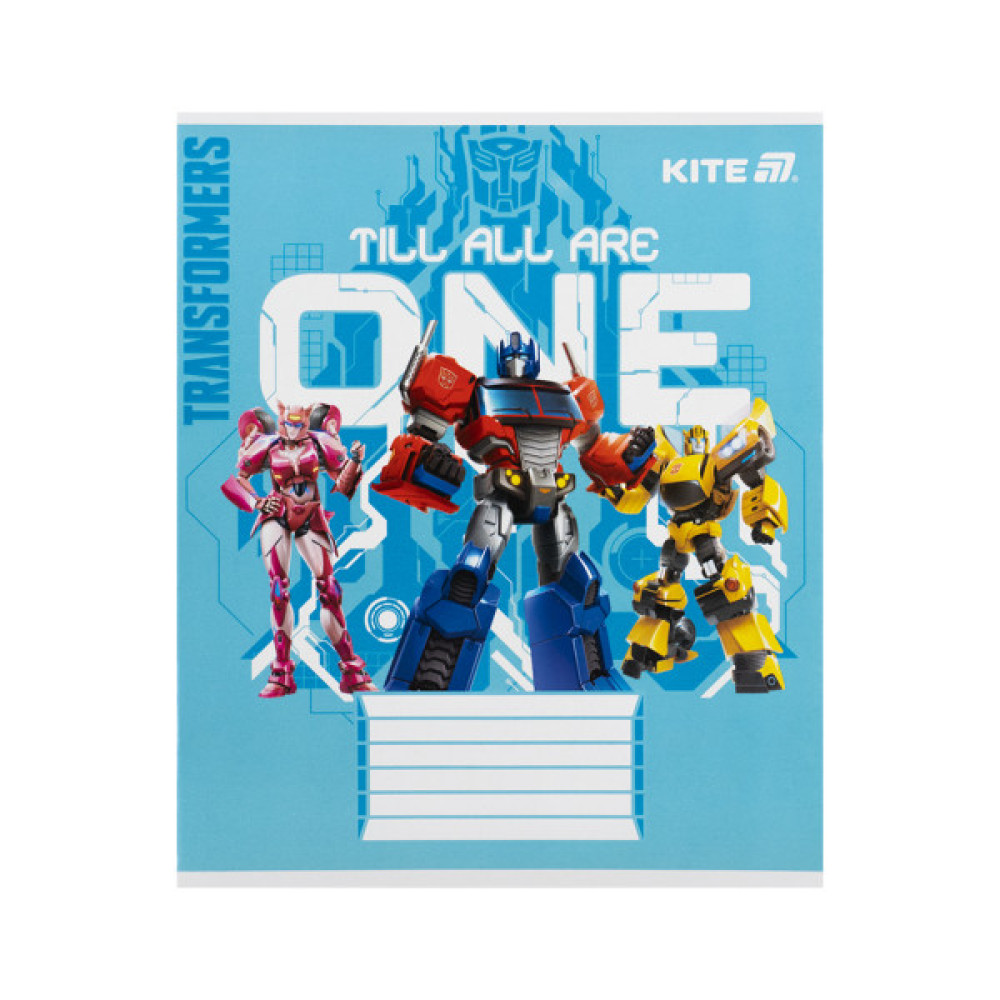 Зошит Kite Transformers, 12 аркушів, коса лінія (TF25-235)