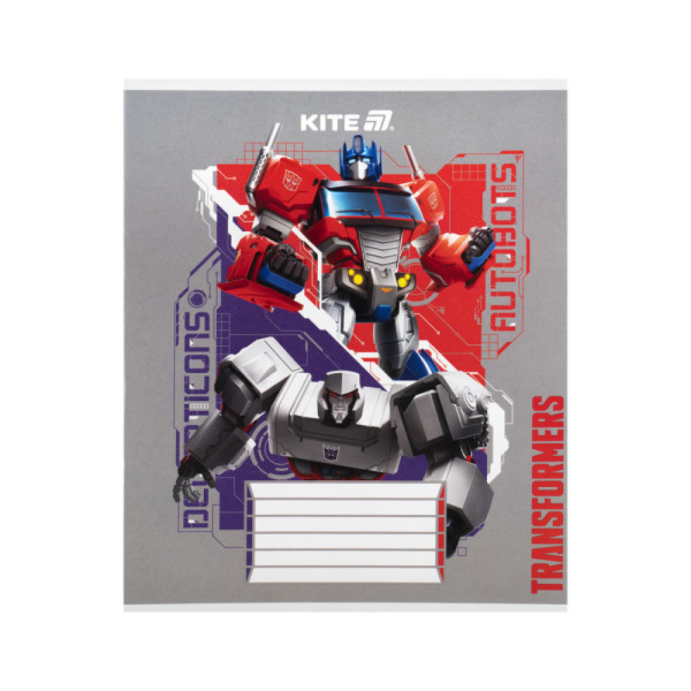 Зошит Kite Transformers, 12 аркушів, коса лінія (TF25-235)