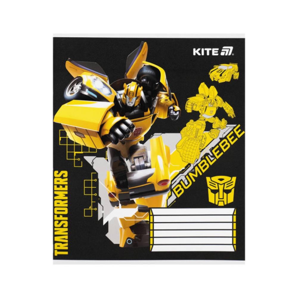 Зошит Kite Transformers, 12 аркушів, коса лінія (TF25-235)