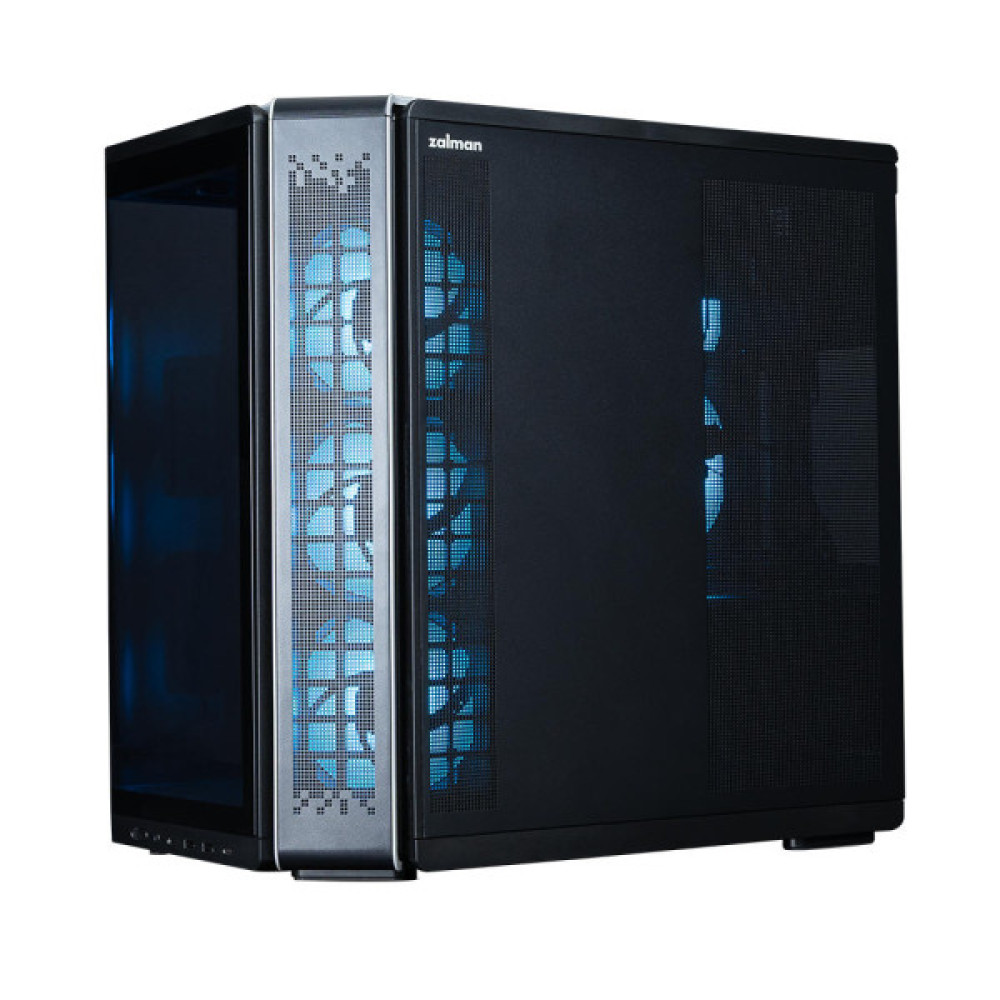 Корпус Zalman P60 без БЖ, 2xUSB3.0, 1x Type C, 3x120мм ARGB Reverse, 2x120мм ARGB, VGA 435мм, LCS ready, Curved Tempered Glass, Dual Chamber, ATX, чорний