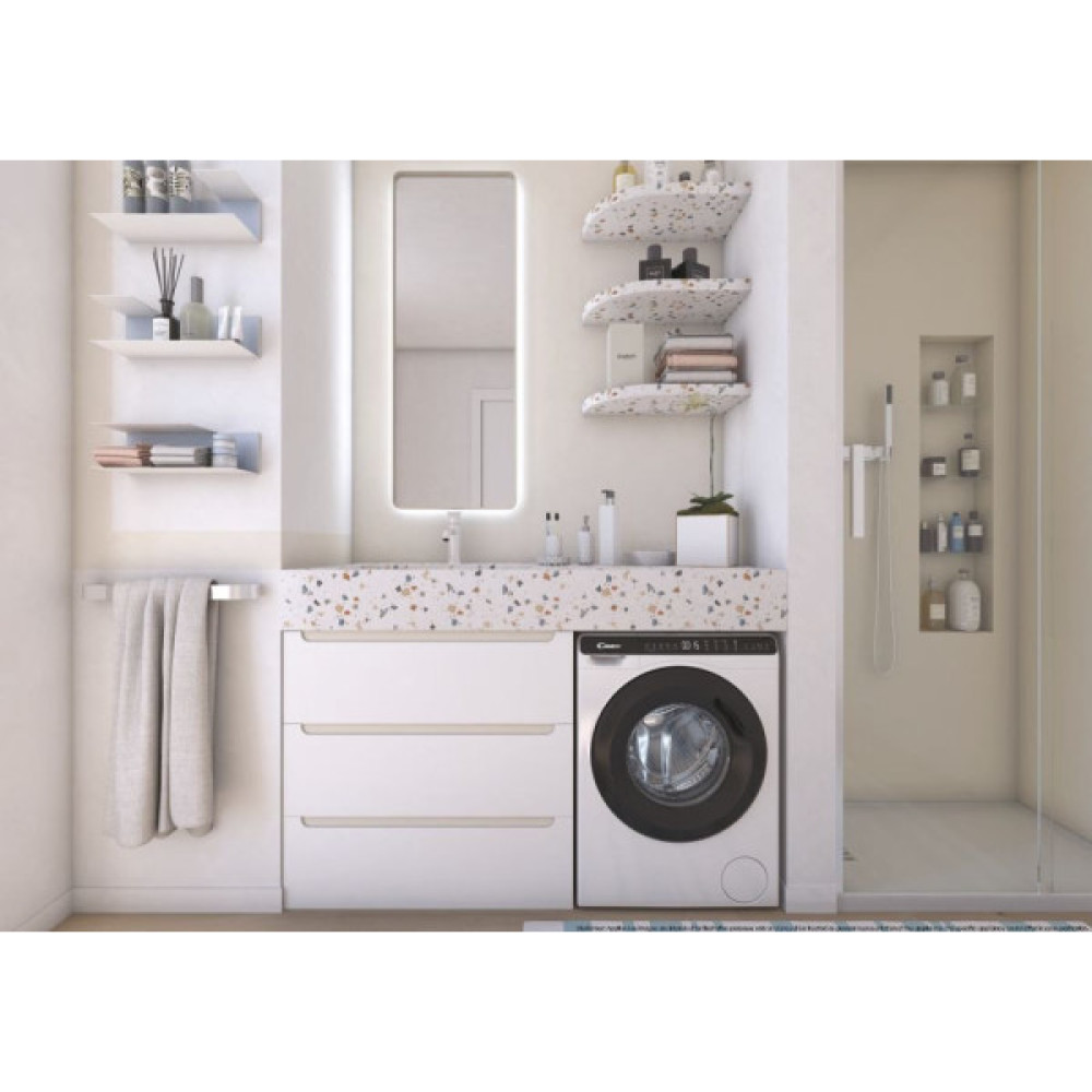 Пральна машина Candy фронтальна, 5кг, 1200, A+++, 44см, дисплей, інвертор, люк чорний, висота 70см, білий