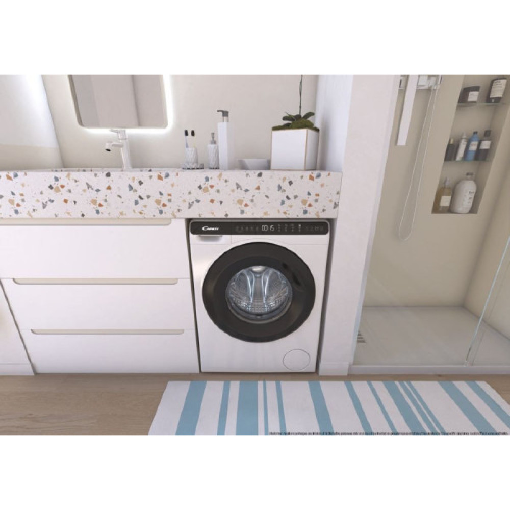 Пральна машина Candy фронтальна, 5кг, 1200, A+++, 44см, дисплей, інвертор, люк чорний, висота 70см, білий