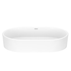 Раковина, умивальник ARDESTO Elle, штучний камінь, овальна, без отвору для змішувача та переливу, 540x350x110мм, накладний, білий