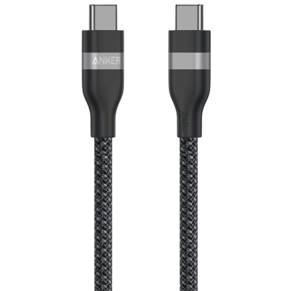 Дата кабель USB-C to USB-C 1.8m 240W upcycled-braided black Anker (A82E2H12)