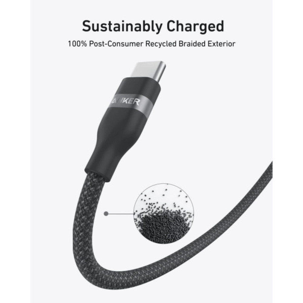 Дата кабель USB-C to USB-C 1.8m 240W upcycled-braided black Anker (A82E2H12)