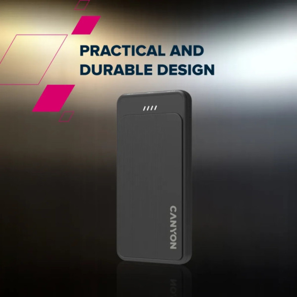 Батарея універсальна Canyon OnPower 100 10000mAh, 5В/2А, Black (CNS-CPB100B)