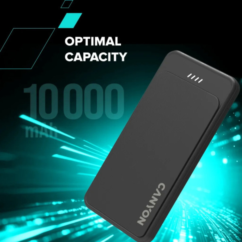 Батарея універсальна Canyon OnPower 100 10000mAh, 5В/2А, Black (CNS-CPB100B)