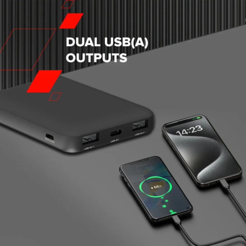 Батарея універсальна Canyon OnPower 100 10000mAh, 5В/2А, Black (CNS-CPB100B)