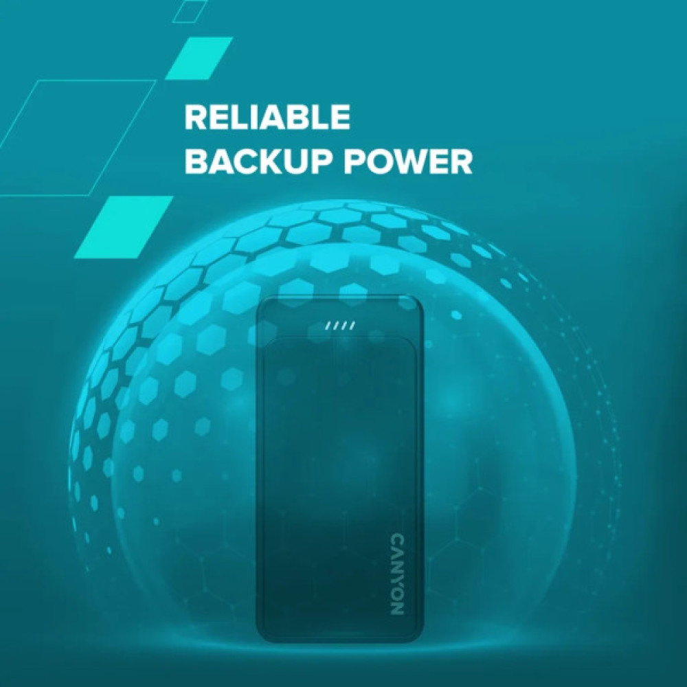 Батарея універсальна Canyon OnPower 100 10000mAh, 5В/2А, Black (CNS-CPB100B)