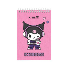 Блокнот Kite на спіралі Kuromi А6, 48 аркушів, нелінований (HK25-196-2)
