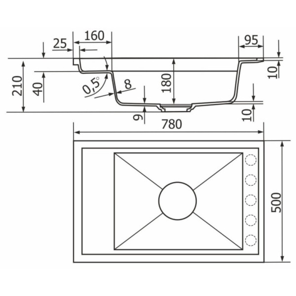 Мийка кухонна GRANADO Optimal Artes black shine (+ змішувач Badalona LUX inox + дозатор Redondo inox + ко (ksg1201)