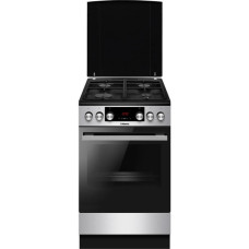 Плита Hansa комбінована, 50х60см, 65л, чавун, газ контр., дисплей, нержавіюча сталь