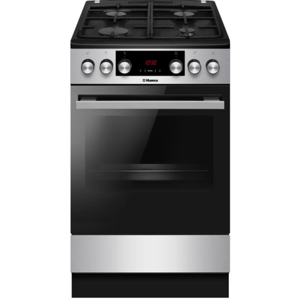 Плита Hansa комбінована, 50х60см, 65л, чавун, газ контр., дисплей, нержавіюча сталь