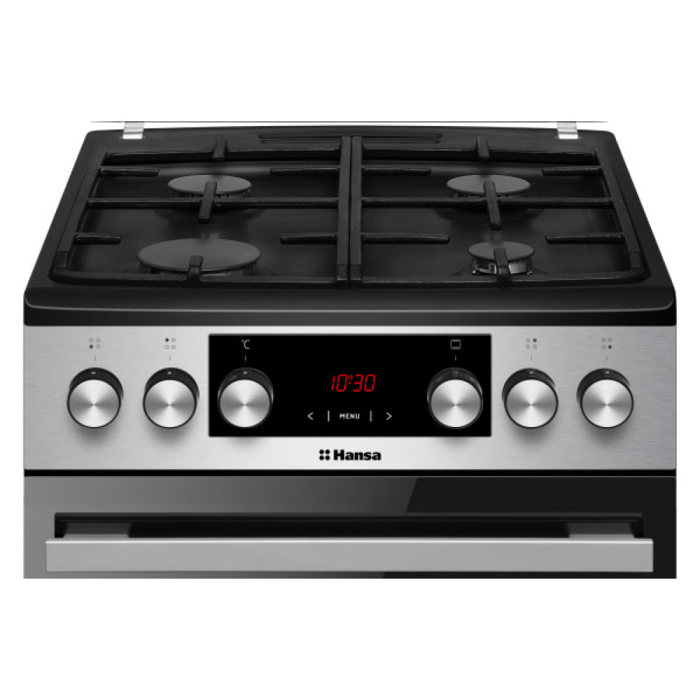 Плита Hansa комбінована, 50х60см, 65л, чавун, газ контр., дисплей, нержавіюча сталь