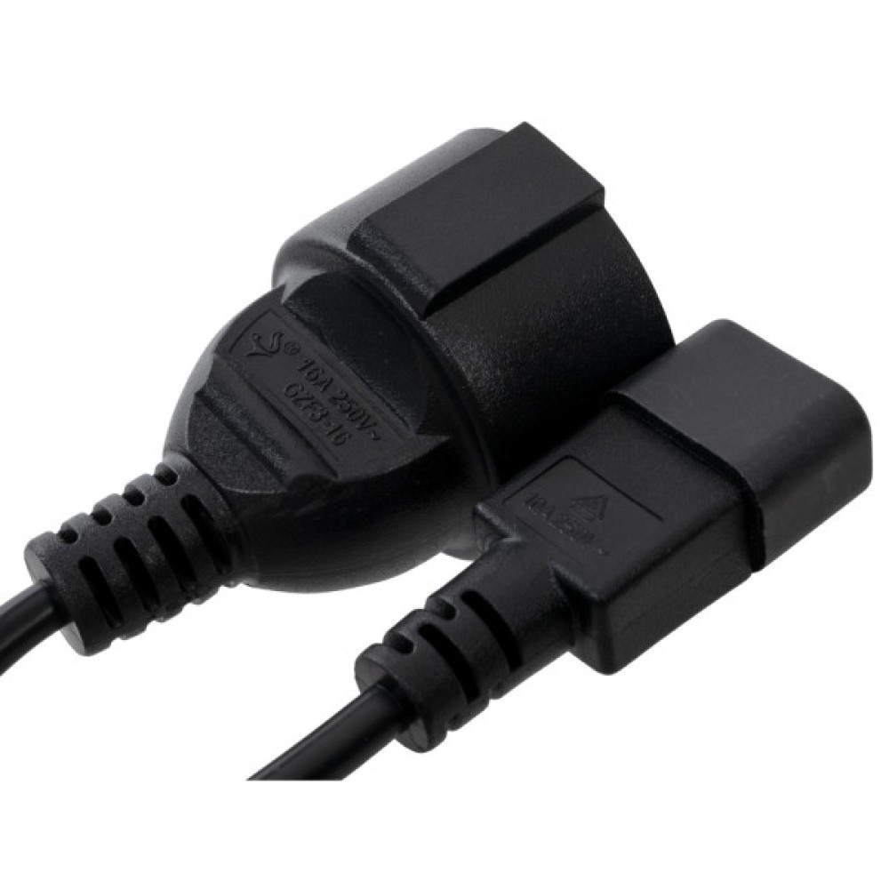 Кабель живлення C14 to Schuko 0.75mm2 Copper Vinga (VPCC14S75C)
