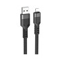 Дата кабель USB 2.0 AM to Lightning 1.2m 2.4A nylon aluminum U110 black HOCO (6931474770561)