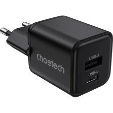 Зарядний пристрій Choetech 1xUSB-C PD30W PPS + 1xUSB QC3.0 (PD5012-EU-BK)
