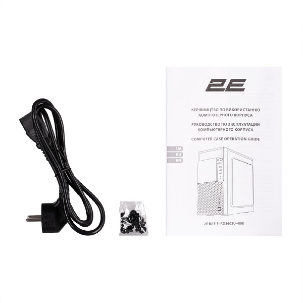 Корпус 2E Basis RD8603U-400 з БЖ 2E ATX400W, 1xUSB3.0, 2xUSB2.0, VGA 320мм, mATX, чорний